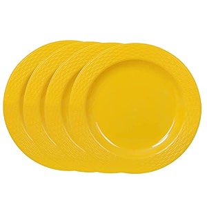cutting edge round breakfast plates set of 4 side plates dishwasherfreezer safe diameter 205 cm yellow