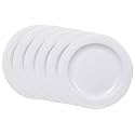 Cutting EDGE Round Breakfast Plates (Set of 6), Side Plates, Dishwasher/Freezer Safe, Diameter 19.5 cm (White)