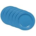 Cutting EDGE Round Breakfast Plates (Set of 6), Side Plates, Microwave/Dishwasher/Freezer Safe, Diameter 19.5 cm (Blue)