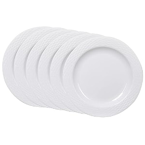 cutting edge round full dinner plates set of 6 microwavedishwasherfreezer safe diameter 273 cm white