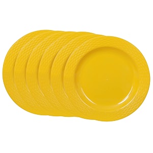 cutting edge round full dinner plates set of 6 microwavedishwasherfreezer safe diameter 273 cm yellow