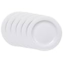 Cutting EDGE Round Full Dinner Plates (Set of 6), Microwave/Dishwasher/Freezer Safe, Diameter 27.3 cm (White)