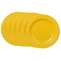 Cutting EDGE Round Full Dinner Plates (Set of 6), Microwave/Dishwasher/Freezer Safe, Diameter 27.3 cm (Yellow)