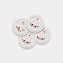 Cutting EDGE Round Dinner Plates Set, Light-Weight, Daily Use Crockery Set, Unbreakable, Microwave/Dishwasher/Freezer Safe Small Plates (Red,Flower Patterns, Set of 4)