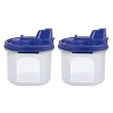 Cutting EDGE Smart Oil Dispenser Storage Air-Tight &amp; Leak Resistant Plastic Round Modular Container for Vinegar, Sauces, Water Easy Flow, BPA Free, Refrigerator Safe (285 ML, Set of 2, Dark Blue)