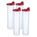 Cutting EDGE 1.1 Litres Smart Slim Oil Dispenser Airtight Dark Red (Set of 4)