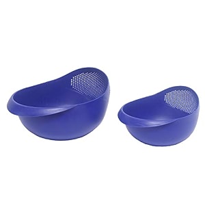 cutting edge multipurpose food strainer colander blue1xbig 1xsmall