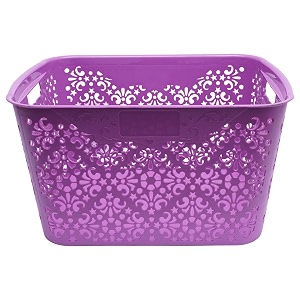 cutting edge plastic turkish storage basket large purple set of 1