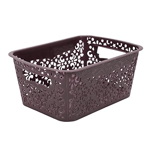 cutting edge plastic turkish storage basket small brown set of 1