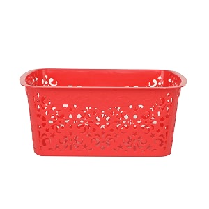 cutting edge plastic turkish storage basket with lidlargepurpleset of 4