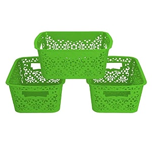 cutting edge plastic turkish storage basket small green set of 3