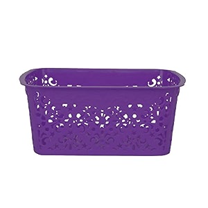 cutting edge plastic turkish storage basket small purple set of 1