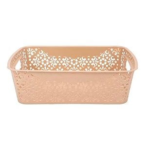 cutting edge plastic turkish storage basket medium beige set of 1