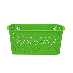cutting edge plastic turkish storage basket small green set of 1