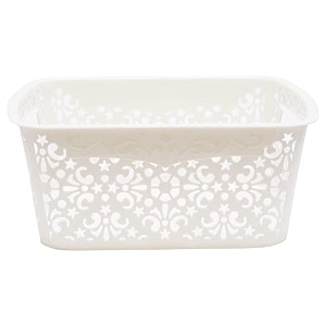 cutting edge plastic turkish storage basket medium white set of 1