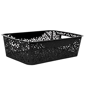 cutting edge plastic turkish storage basket medium black set of 1