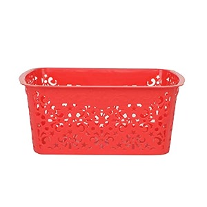 cutting edge plastic turkish storage basket small red set of 1