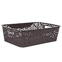 Cutting EDGE Plastic Turkish Storage Basket, Medium, Brown (Set of 1)