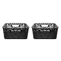 Cutting EDGE Plastic Turkish Storage Basket, Medium, Black (Set of 2)