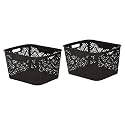 Cutting EDGE Plastic Turkish Storage Basket, Large, Brown (Set of 2)