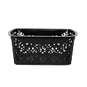 Cutting EDGE Plastic Turkish Storage Basket, Small, Black (Set of 1)