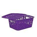 Cutting EDGE Plastic Turkish Storage Basket with Lid,Small,Purple(Set of 1)