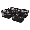 Cutting EDGE Plastic Turkish Storage Basket, Large, Brown (Set of 4)