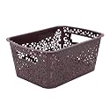 Cutting EDGE Plastic Turkish Storage Basket, Small, Brown (Set of 1)