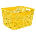 Cutting EDGE Plastic Turkish Storage Basket, Large, Yellow (Set of 1)