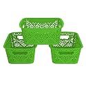 Cutting EDGE Plastic Turkish Storage Basket, Small, Green (Set of 3)