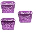 Cutting EDGE Plastic Turkish Storage Basket, Large, Purple (Set of 3)