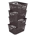 Cutting EDGE Plastic Turkish Storage Basket, Small, Brown (Set of 4)