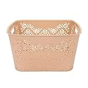 Cutting EDGE Plastic Turkish Storage Basket, Large, Beige (Set of 1)