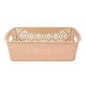 Cutting EDGE Plastic Turkish Storage Basket, Medium, Beige (Set of 1)