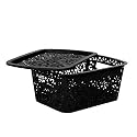 Cutting EDGE Plastic Turkish Storage Basket with Lid,Small,Black (Set of 1)