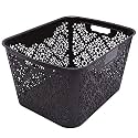 Cutting EDGE Plastic Turkish Storage Basket, Large, Black (Set of 1)