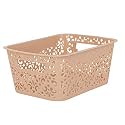 Cutting EDGE Plastic Turkish Storage Basket, Small, Beige (Set of 1)