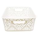 Cutting EDGE Plastic Turkish Storage Basket, Small, White (Set of 1)