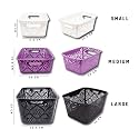 Cutting EDGE Plastic Turkish Storage Basket with Lid,Large,Black (Set of 2)