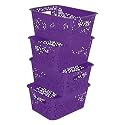 Cutting EDGE Plastic Turkish Storage Basket, Small, Purple (Set of 4)