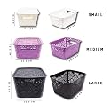 Cutting EDGE Plastic Turkish Storage Basket with Lid,Large,White (Set of 1)