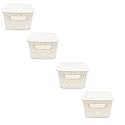 Cutting EDGE Plastic Turkish Storage Basket with Lid,Small,Yellow(Set of 4)