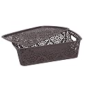 Cutting EDGE Plastic Turkish Storage Basket with Lid,Medium,Brown(Set of 1)