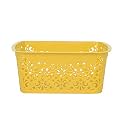 Cutting EDGE Plastic Turkish Storage Basket, Small, Yellow (Set of 1)