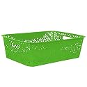 Cutting EDGE Plastic Turkish Storage Basket, Medium, Green (Set of 1)