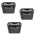 Cutting EDGE Plastic Turkish Storage Basket, Large, Brown (Set of 3)