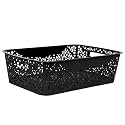 Cutting EDGE Plastic Turkish Storage Basket, Medium, Black (Set of 1)