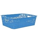 Cutting EDGE Plastic Turkish Storage Basket, Medium, Blue (Set of 1)