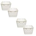 Cutting EDGE Plastic Turkish Storage Basket, Large, White (Set of 4)
