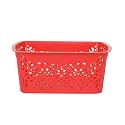 Cutting EDGE Plastic Turkish Storage Basket with Lid,Large,Brown (Set of 4)